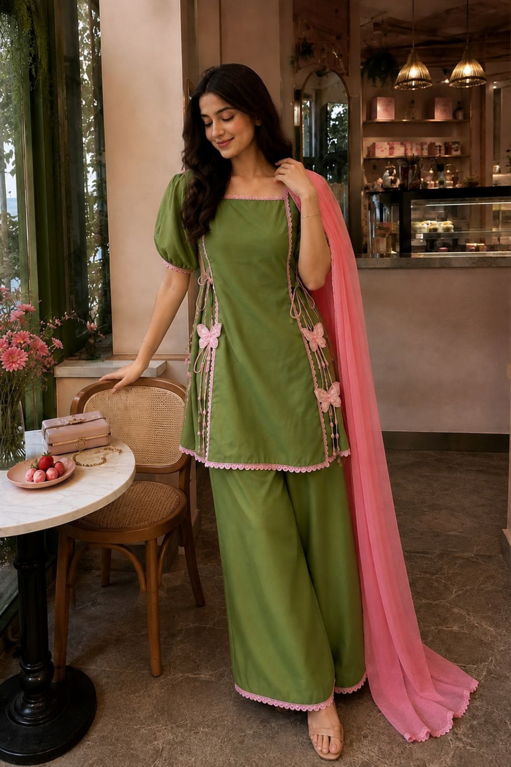 Elegant Green Lawn 3Pcs suite